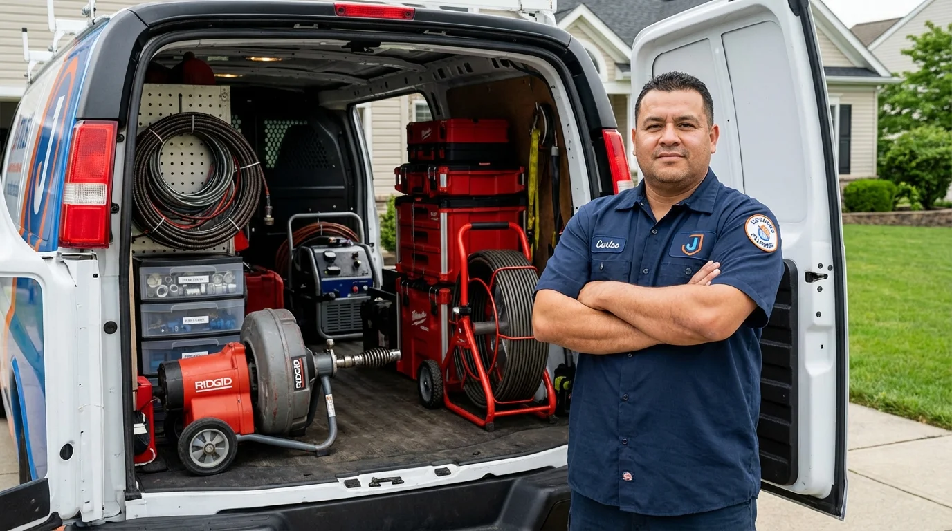 Professional drain cleaning equipment and Johns Plumbing LLC plumber in Rancho Santa Margarita