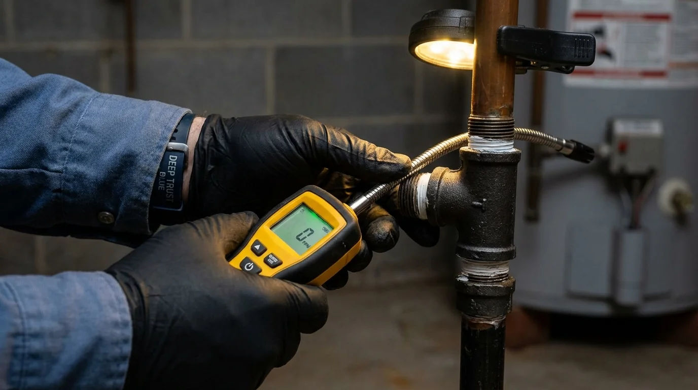 Gas leak detection with electronic sniffer by Johns Plumbing LLC in Rancho Santa Margarita