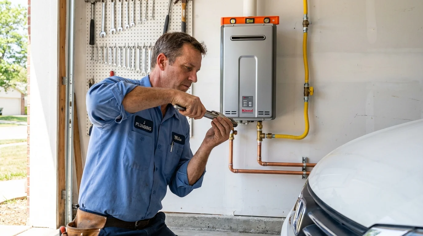 Tankless water heater installation by a Johns Plumbing LLC plumber in Rancho Santa Margarita